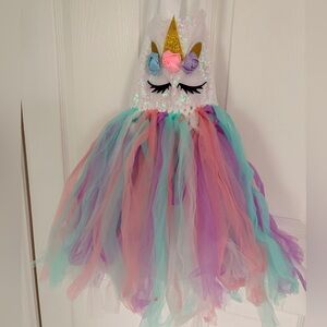 Beautiful girls probes and unicorn tutu dress